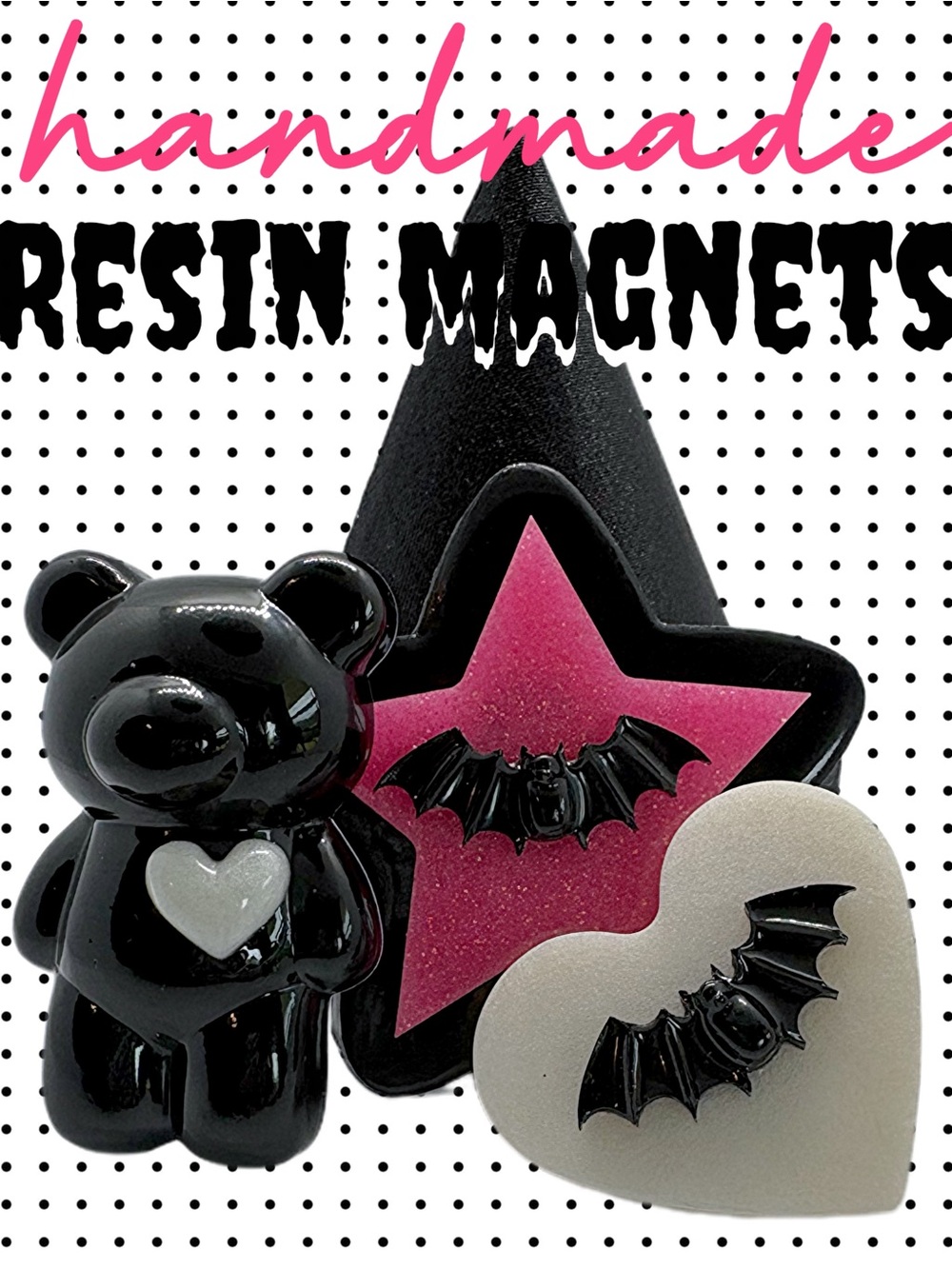 Handmade Resin Fridge Magnets Set of 3 - Picture 2 of 7